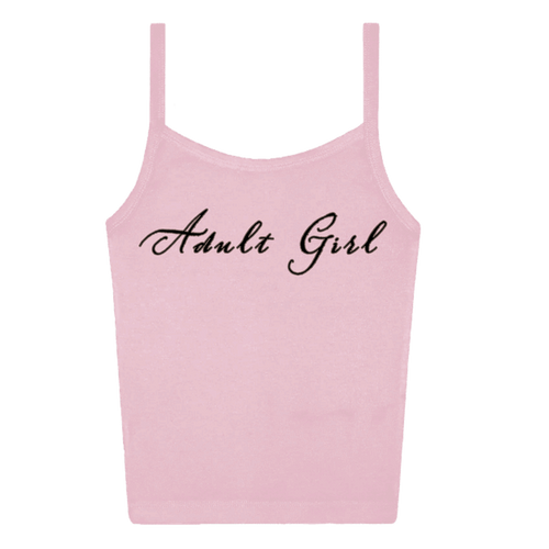 Baby pink vest with black Adult Girl print