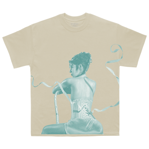 Natural T-Shirt with Ribbon and Marina Print design