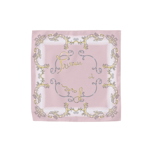 Pink Printed Silk Scarf 